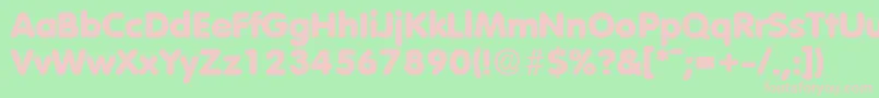 VolkswagenExtrabold-fontti – vaaleanpunaiset fontit vihreällä taustalla