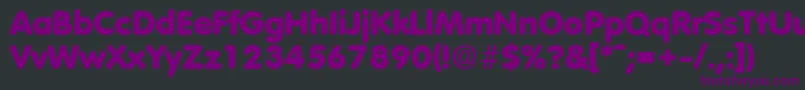 フォントVolkswagenExtrabold – 黒い背景に紫のフォント