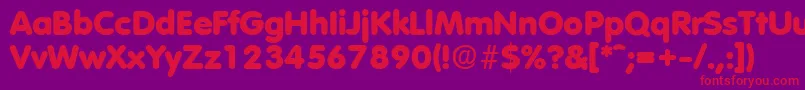 フォントVolkswagenExtrabold – 紫の背景に赤い文字