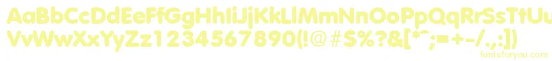フォントVolkswagenExtrabold – 白い背景に黄色の文字