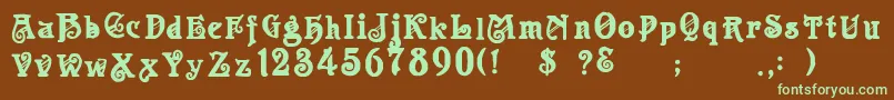 ApolloRegular Font – Green Fonts on Brown Background