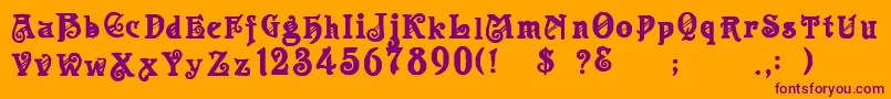 ApolloRegular Font – Purple Fonts on Orange Background