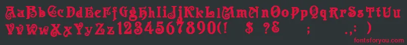 フォントApolloRegular – 黒い背景に赤い文字