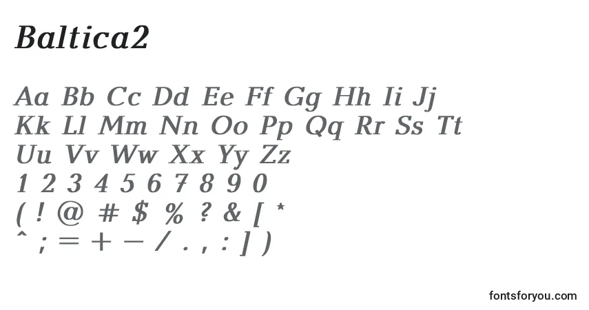 Шрифт Baltica2 – алфавит, цифры, специальные символы