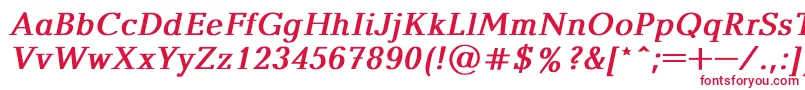 フォントBaltica2 – 白い背景に赤い文字