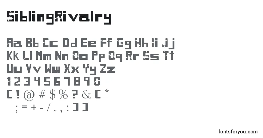Шрифт SiblingRivalry – алфавит, цифры, специальные символы