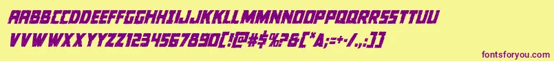 フォントColossuscondital – 紫色のフォント、黄色の背景
