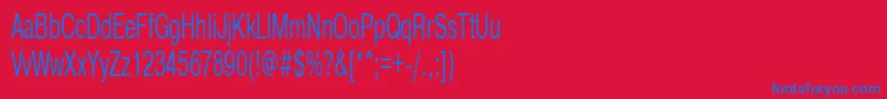 Pragmatica55 Font – Blue Fonts on Red Background