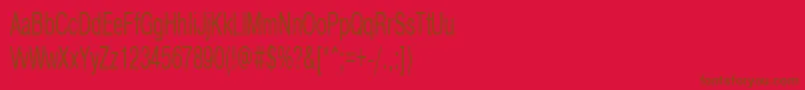 Pragmatica55 Font – Brown Fonts on Red Background