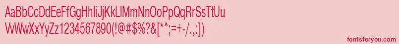 Pragmatica55-Schriftart – Rote Schriften auf rosa Hintergrund