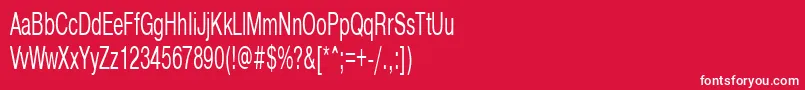 Pragmatica55 Font – White Fonts on Red Background