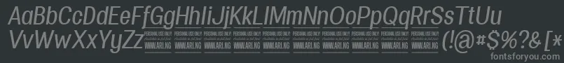 SpecifypersonalConmediumitalic Font – Gray Fonts on Black Background