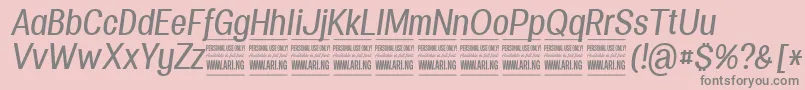 SpecifypersonalConmediumitalic-Schriftart – Graue Schriften auf rosa Hintergrund