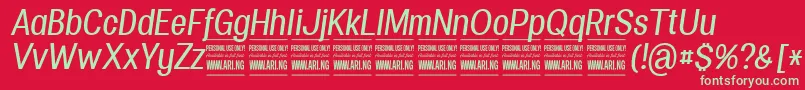 SpecifypersonalConmediumitalic Font – Green Fonts on Red Background