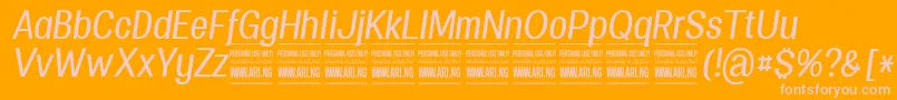 SpecifypersonalConmediumitalic Font – Pink Fonts on Orange Background