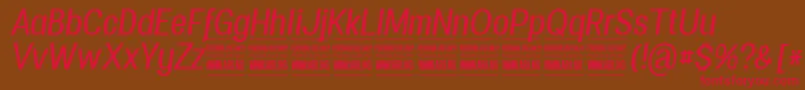 SpecifypersonalConmediumitalic Font – Red Fonts on Brown Background