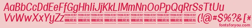SpecifypersonalConmediumitalic Font – Red Fonts on Pink Background