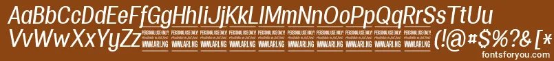 SpecifypersonalConmediumitalic Font – White Fonts on Brown Background