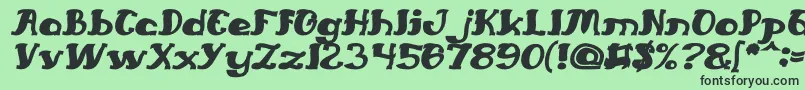 EverlastingSongBoldItalic Font – Black Fonts on Green Background