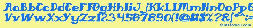 Шрифт EverlastingSongBoldItalic – синие шрифты на жёлтом фоне