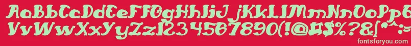 EverlastingSongBoldItalic-Schriftart – Grüne Schriften auf rotem Hintergrund