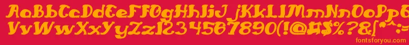 EverlastingSongBoldItalic Font – Orange Fonts on Red Background