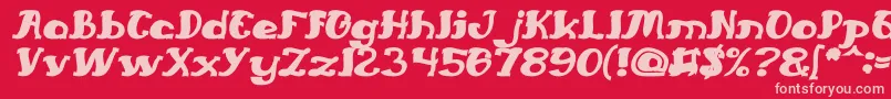 EverlastingSongBoldItalic Font – Pink Fonts on Red Background