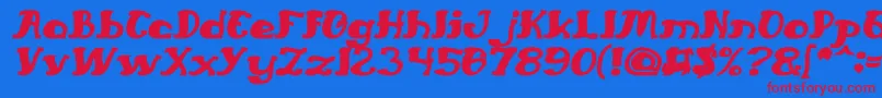 EverlastingSongBoldItalic Font – Red Fonts on Blue Background