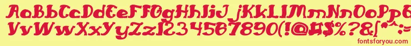 フォントEverlastingSongBoldItalic – 赤い文字の黄色い背景