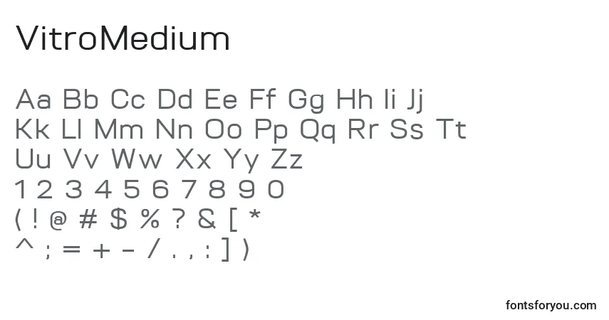 VitroMedium font – alphabet, numbers, special characters
