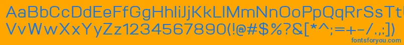 フォントVitroMedium – オレンジの背景に青い文字