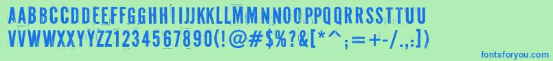 Pffuel Font – Blue Fonts on Green Background