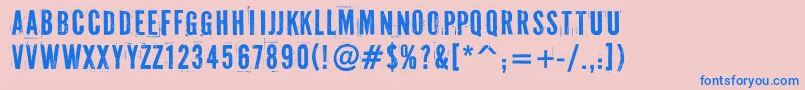 Pffuel-Schriftart – Blaue Schriften auf rosa Hintergrund