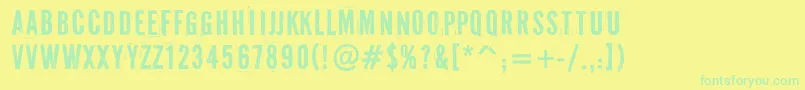 Czcionka Pffuel – zielone czcionki na żółtym tle