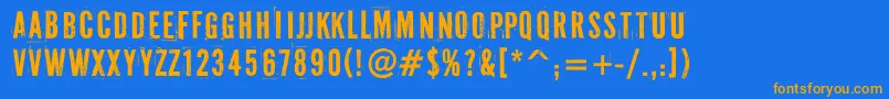 Pffuel Font – Orange Fonts on Blue Background