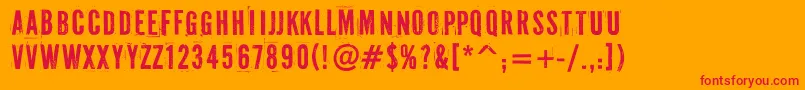 Pffuel Font – Red Fonts on Orange Background