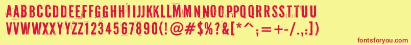 Pffuel Font – Red Fonts on Yellow Background