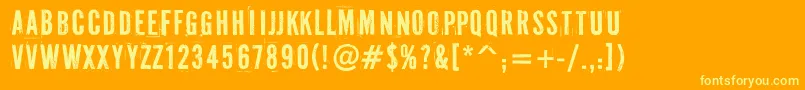 Pffuel-Schriftart – Gelbe Schriften auf orangefarbenem Hintergrund