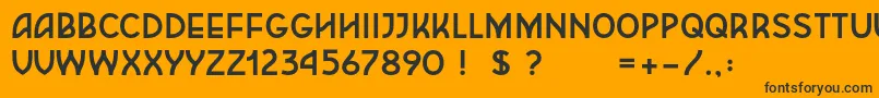 Frieda-Schriftart – Schwarze Schriften auf orangefarbenem Hintergrund