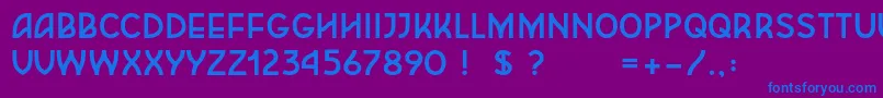 フォントFrieda – 紫色の背景に青い文字