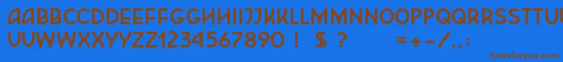 Frieda Font – Brown Fonts on Blue Background