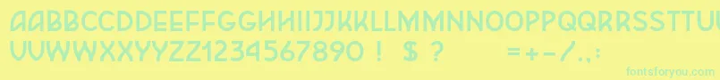 Police Frieda – polices vertes sur fond jaune