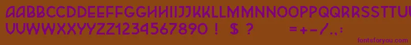 Frieda Font – Purple Fonts on Brown Background