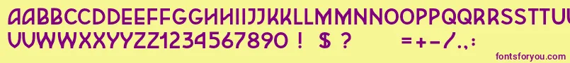 Frieda Font – Purple Fonts on Yellow Background