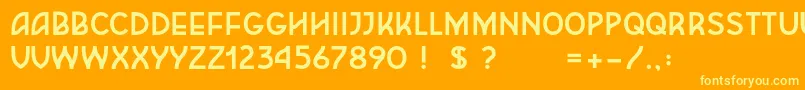 Frieda Font – Yellow Fonts on Orange Background