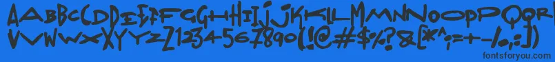 Madjumbles-fontti – mustat fontit sinisellä taustalla