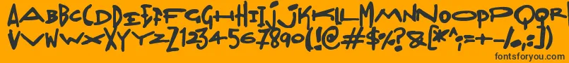 Шрифт Madjumbles – чёрные шрифты на оранжевом фоне