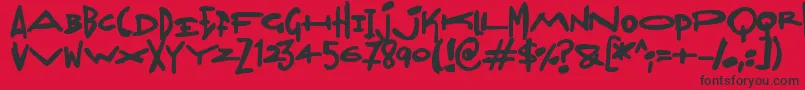 Madjumbles Font – Black Fonts on Red Background