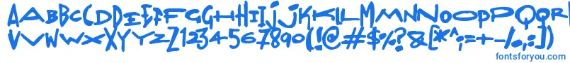 フォントMadjumbles – 白い背景に青い文字