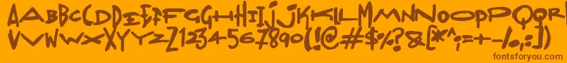 Шрифт Madjumbles – коричневые шрифты на оранжевом фоне